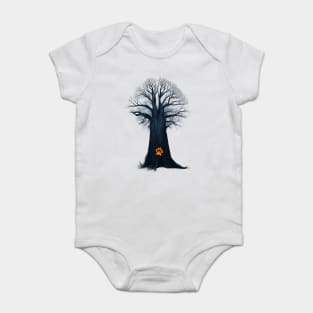 Artwork of a Tree With a Dark Trunk and Bare Branches Baby Bodysuit